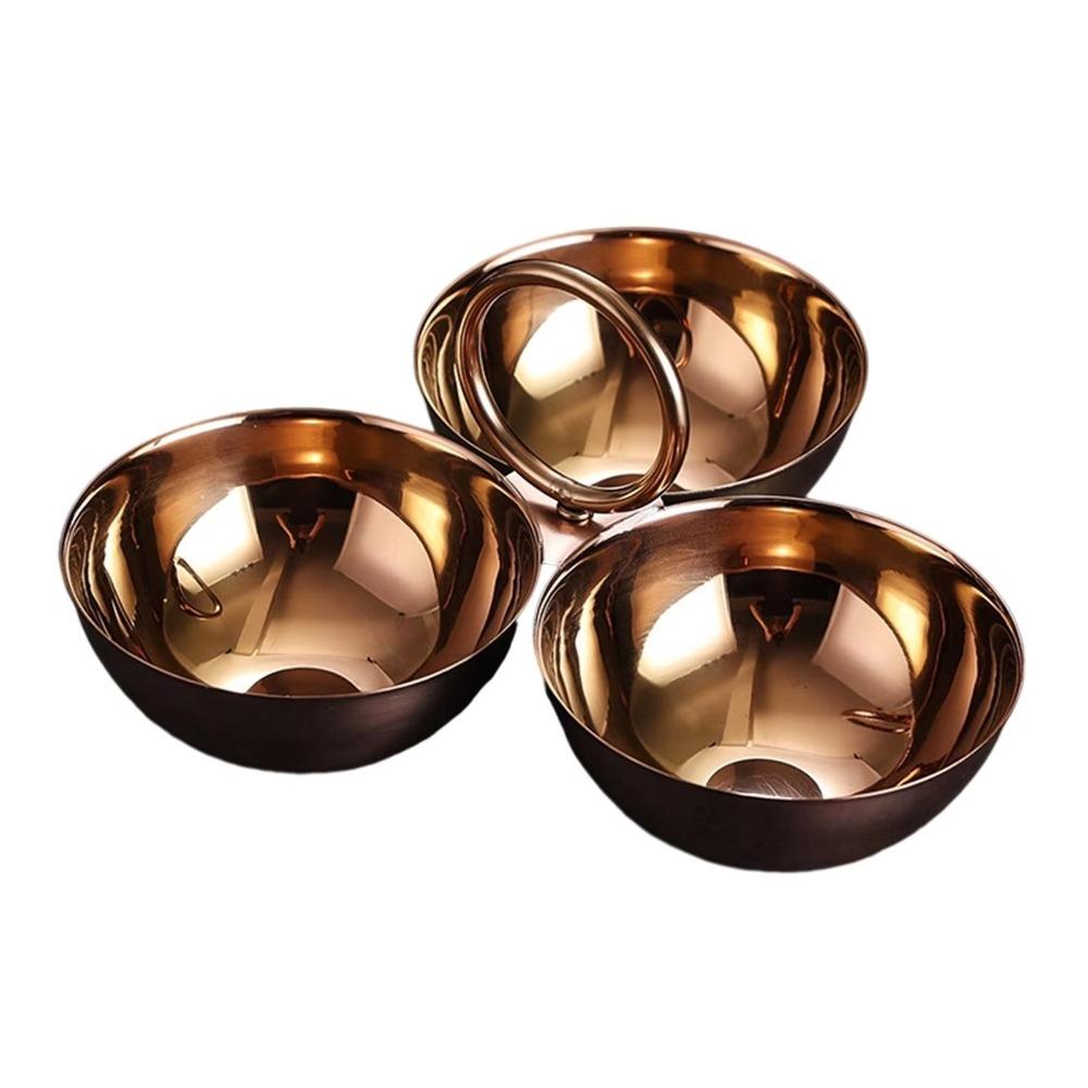 304 Stainless Steel Snack Bowl Round Bowl Circle Ring Handle Fruit Plate Rust-proof Multi-functional Appetizer Platter