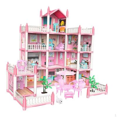 Dolls House Fully Furnished Accessories Crafts Toys Building Playset for Toddlers