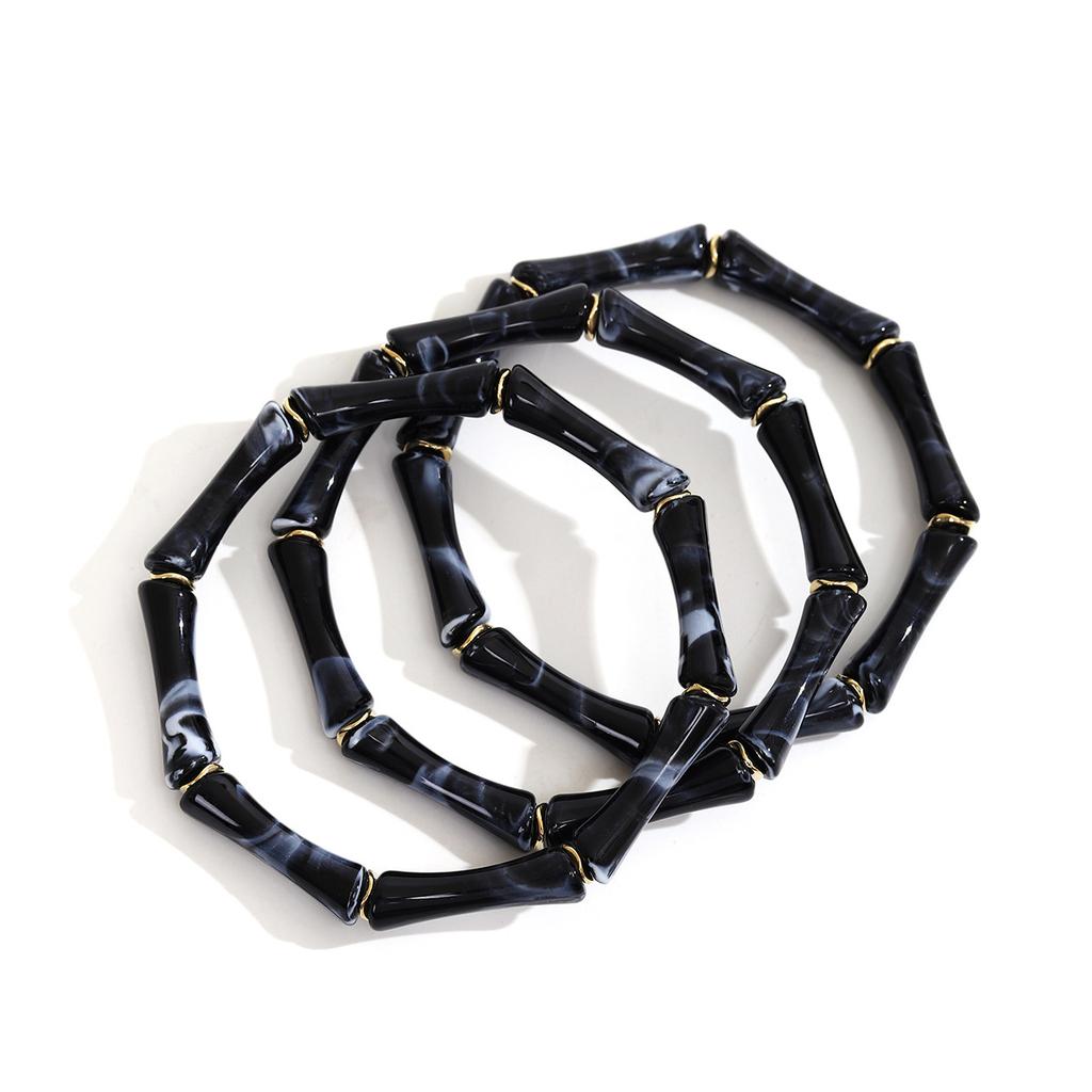 Gaosheng Rękodzieło Wiatr Neutralny Zestaw Trzech Sztuk Bambusowy Design Niszy Prosty Antyczny Zestaw Bransoletek