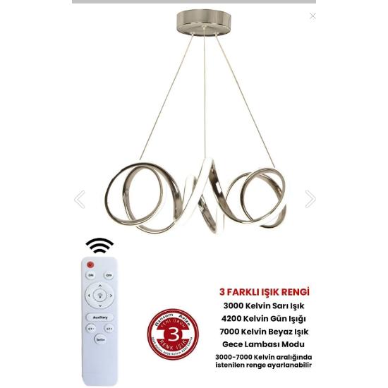 3 Color Remote Controlled Chrome Dimmer Led Chandelier Curved Led Chandelier