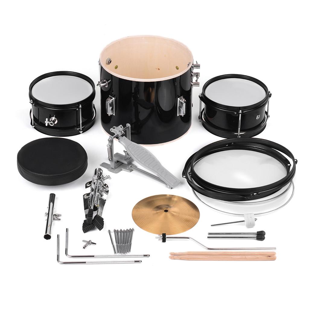 Kids Children Junior Beginners 3 Piece Drum Set Drums Kit Percussion Musical Instrument with Cymbal Drumsticks