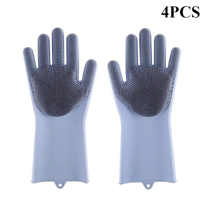 Pet Grooming Cleaning Gloves Dog Cat Bathing Shampoo Glove Scrubber Magic Dishwashing Cleanner Sponge Silicon Hair Removal Glove