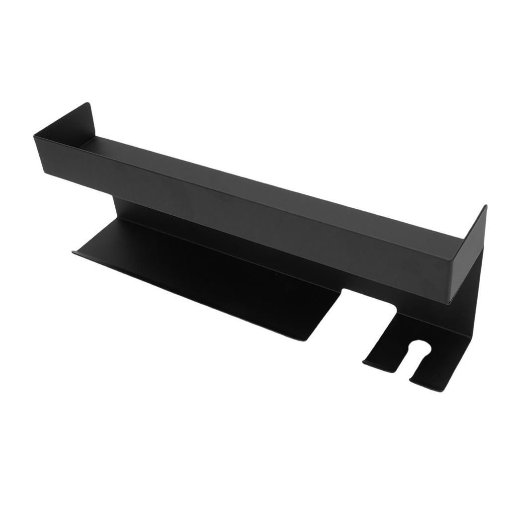 Hair Curling Iron Wall Mount Holder Space Aluminum Hair Tool Organizer Attachments Storage Rack for Bathroom Black
