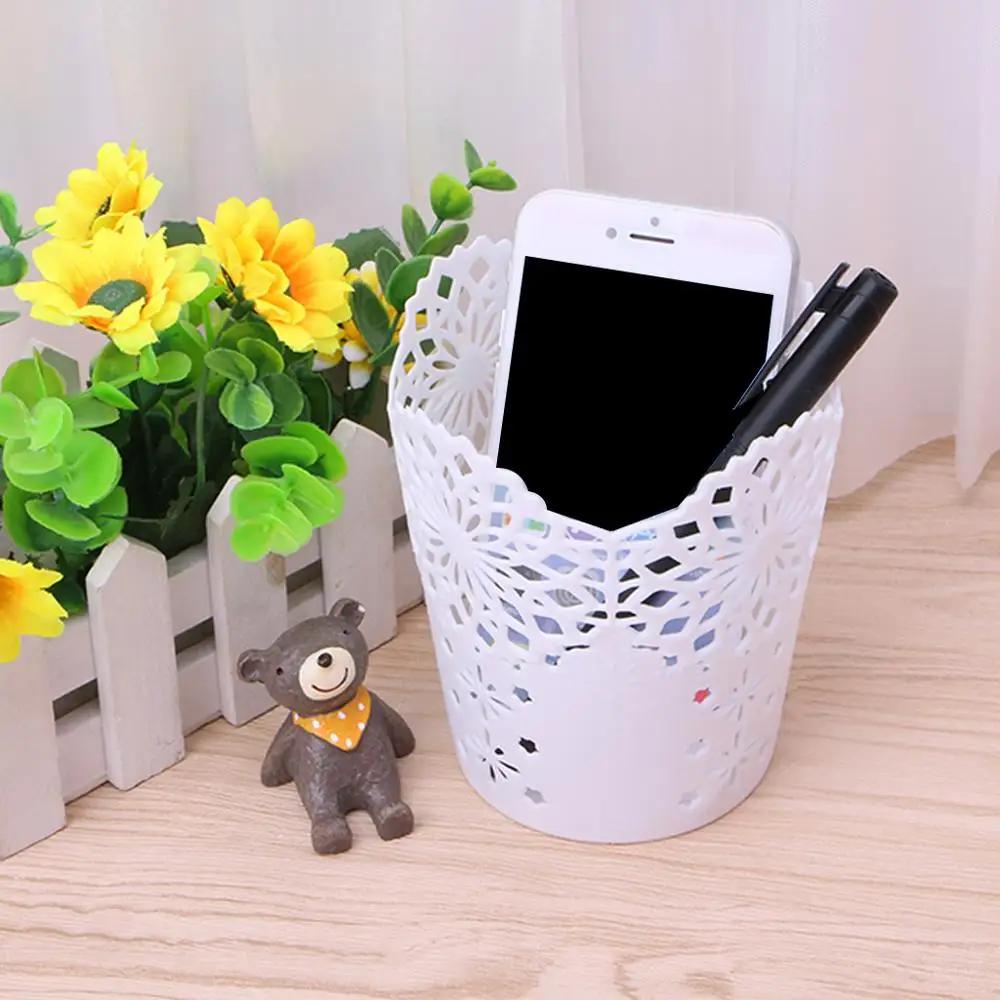 Hollow Flower Simplicity Brush Storage Pen Pencil Pot Holder Container Desk Organizer Gift