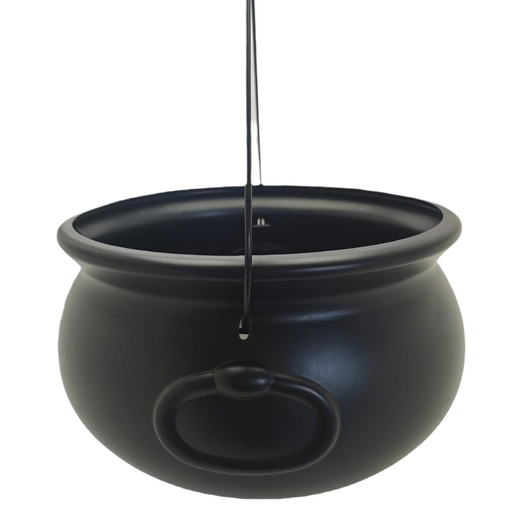 Calderone Classico per Streghe Bollitore Secchio 12" Nero Contenitore per Caramelle Ciotola per Dolcetti per Forniture Decorazioni Festa di Halloween