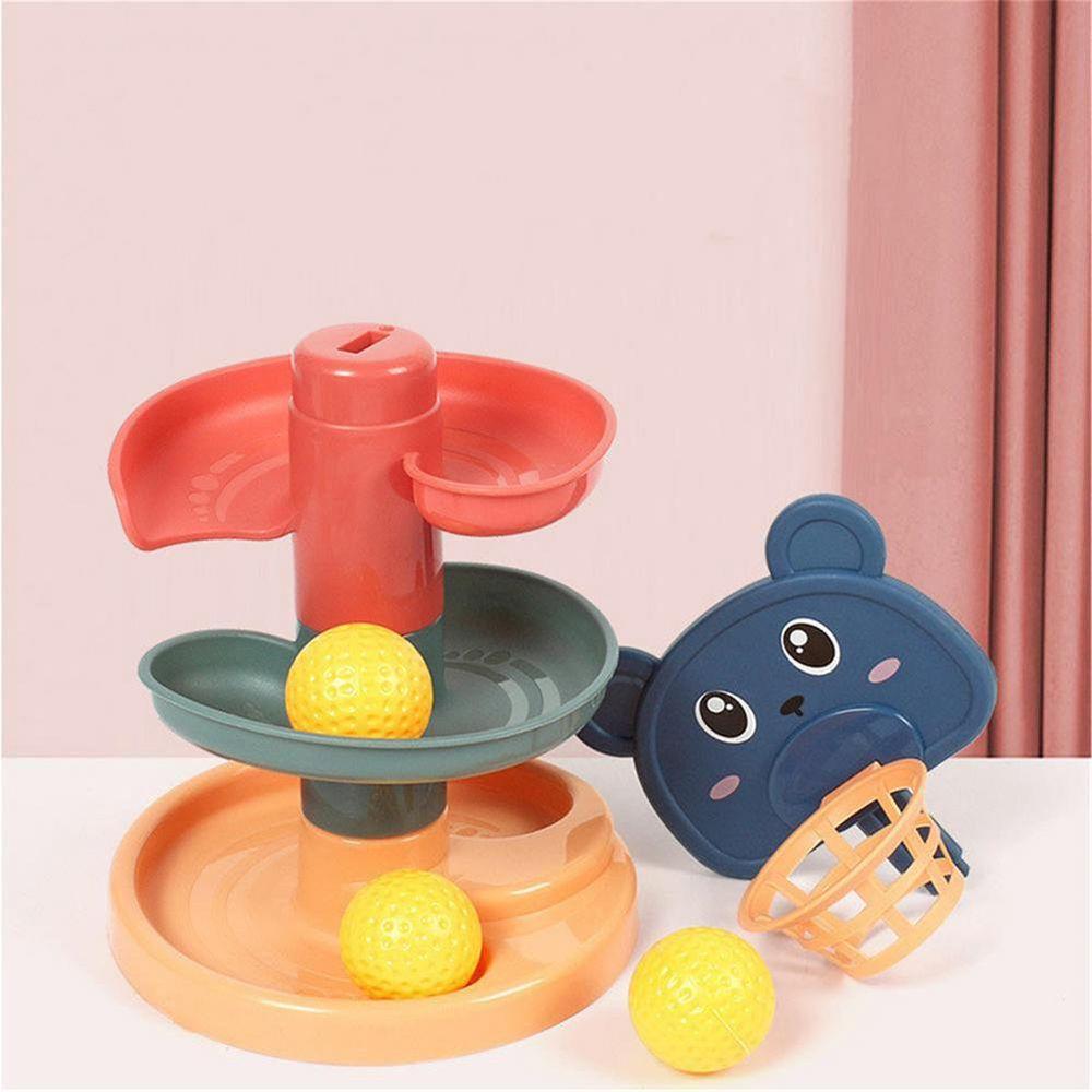 Bathing Games Educational Toys Spin Track Toy Set Rotating Track Set Ball Drop Roll Swirling Tower