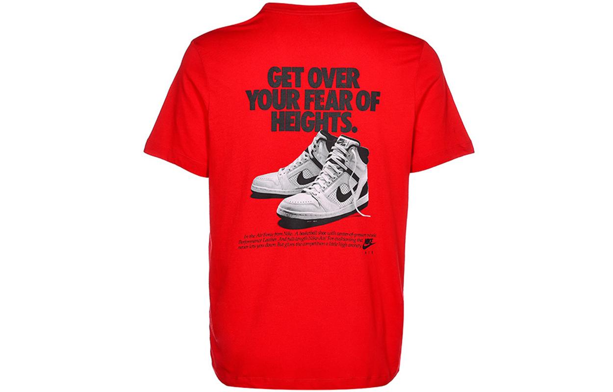 

Nike T Shirts Men s Red Crew Neck Moderate Straight Fit DD3355-657 L