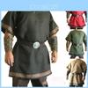 Vintage středověký normanský vikingský kostým Krátký rukáv Tunika Top Pro Cosplay