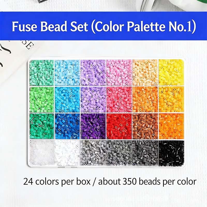 24 Colors Fuse Beads Kit 2.6Mm Melt Beads Set 3D Diy Puzzle Kids Handmade Craft Educational Toy Gift For Boys Girls