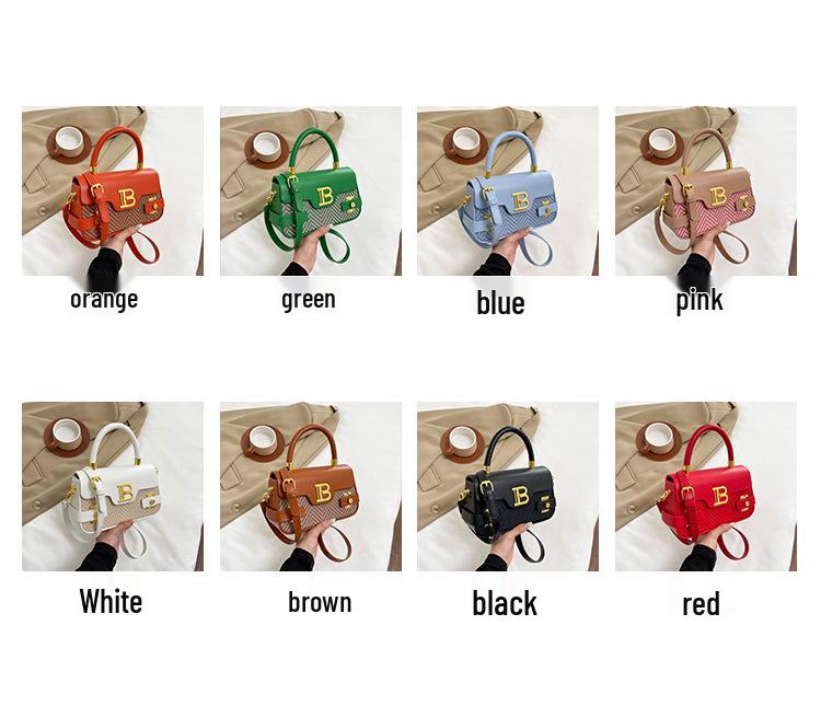 Elegante Retro Strukturierte Quadratische Umhängetasche mit Überschlag mit Schloss