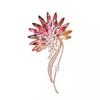 High-end and Elegant Gradient Crystal Brooch, Light Luxury and High-end Style Flower Pin