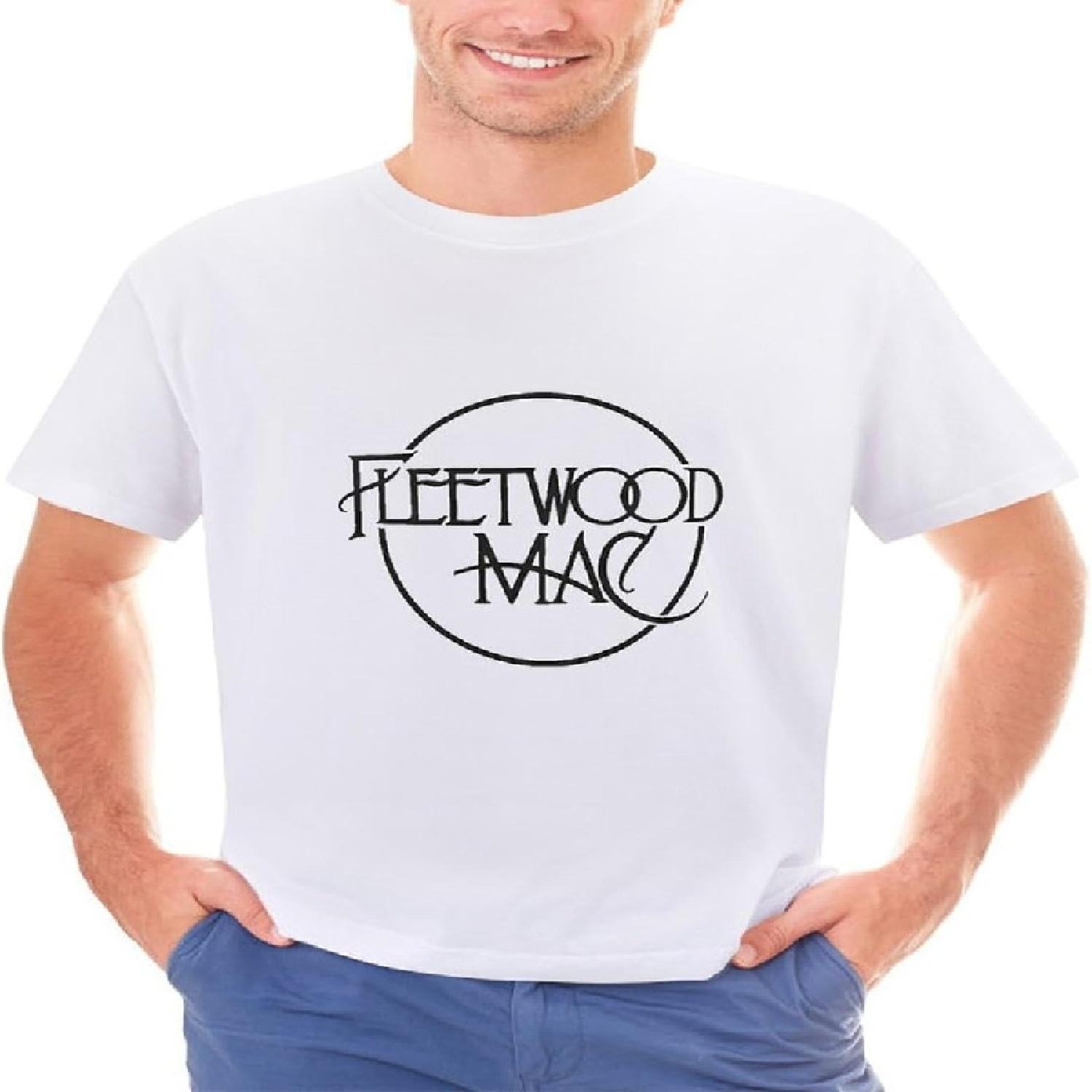 LeaHy Men s T-Shirts Fleetwood Mac Cotton T Shirt Short Sleeve Top Tee S