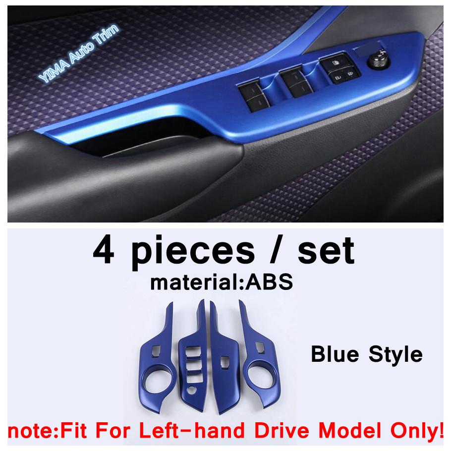 Carbon Fiber Look Car Window Glass Lift Switch Button Decor Cover Trim Sticker ABS Accessories For Toyota C-HR CHR 2016 -
