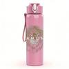 1PC Lion head golden monochrome print 750ml colorful plastic sports water bottle leakproof pop up lid with straw for outdoor work home use