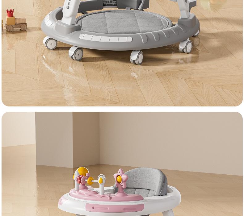 Verstellbarer Lauflernwagen und Hochstuhl für Alter 6 Monate bis 3 Jahre - Kippschutz und Beinstellungs-Präventionsmerkmale