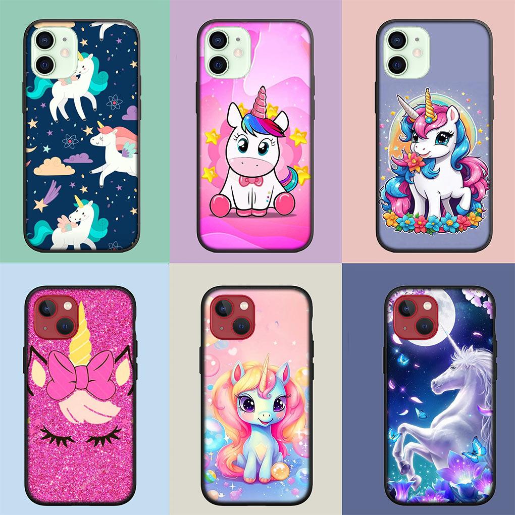 Anime Unicorn Cartoon Horse Soft Phone Cover for Apple iPhone 16 11 Pro XS Max X XR 6 7 8 6S Plus + SE 2022 8+ Silicone Case