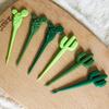 6Pcs/set Fruit Forks Party Dessert Cactus Appetizer Picks Portable Food Kids Sticks Cafe Reusable Decorative Toothpicks