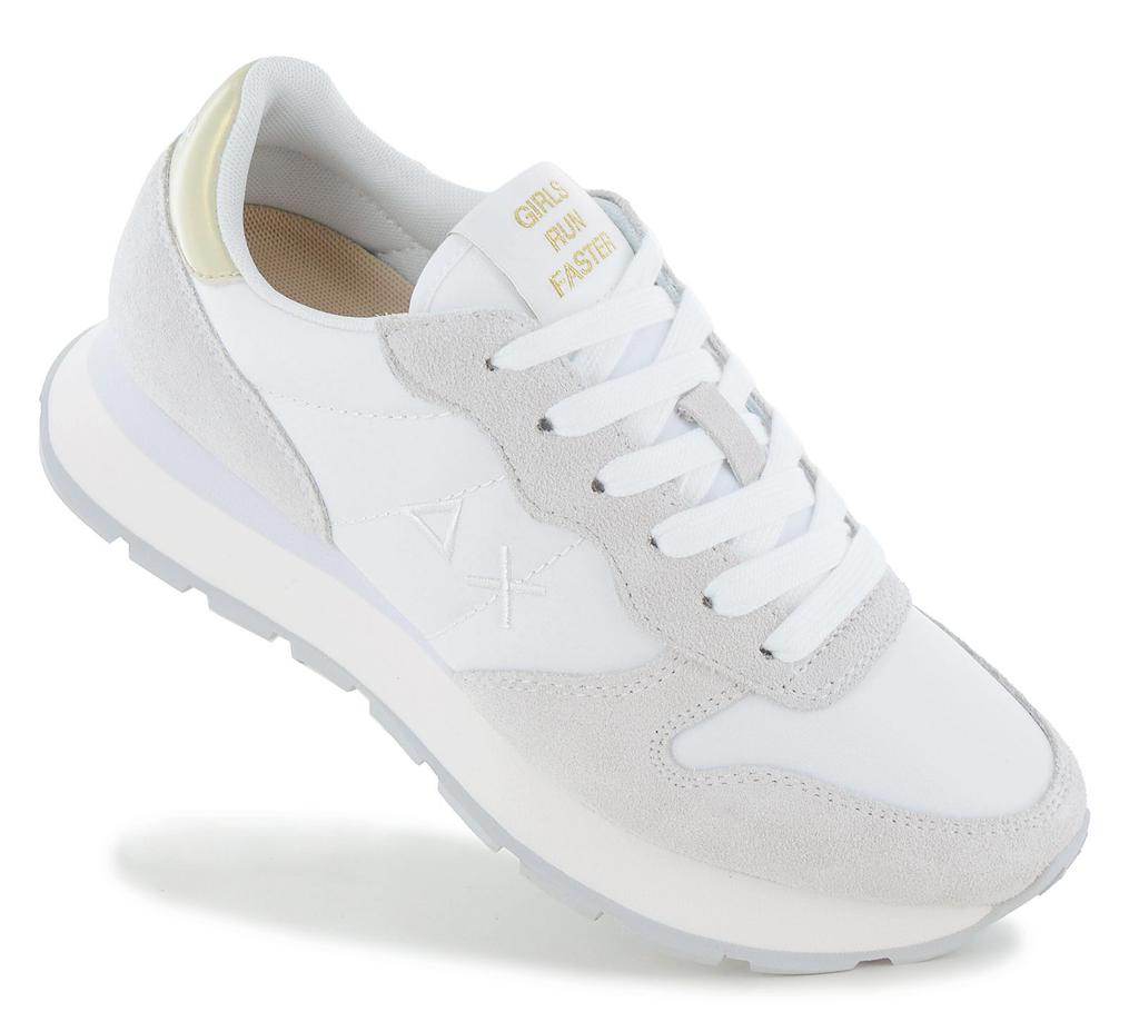 SUN68 Ally Gold Silver - Damen Sneakers Schuhe Weiß Z36202-01 ORIGINAL