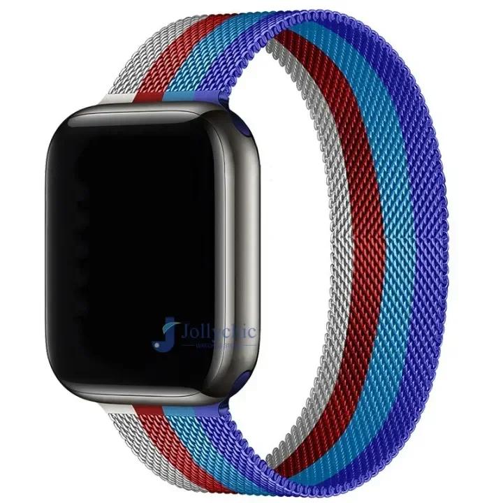 Magnetic Loop Strap For Apple watch Band 44mm 40mm 45mm 41mm 42mm 38mm Stainless Steel Bracelet iWatch Series Ultra 9 8 SE 7 6 5
