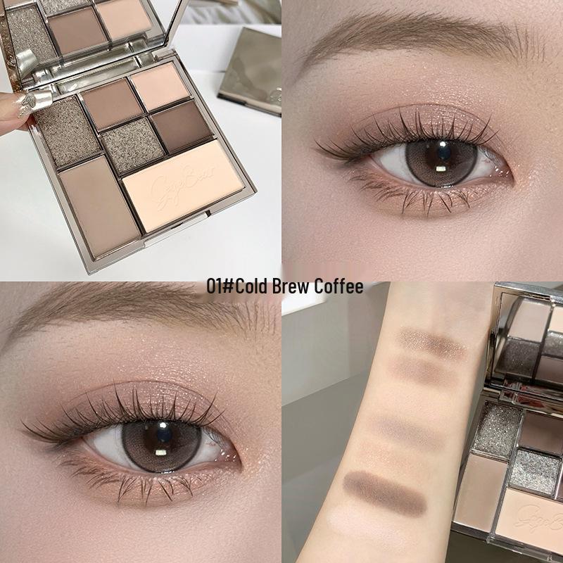 

Палитра теней для век Gege Bear Семицветные земляные тона: Дымчатые матовые и перламутровые финиши для игривого макияжа. 1.4g x 4 + 2g + 4g + 2.5g