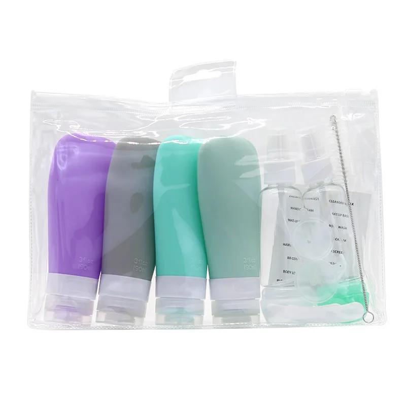 60/90ml Silikon Reiseflaschen Leer Nachfüllbar Flaschenspender Shampoo Flüssige Kosmetika Quetschflaschen Behälter