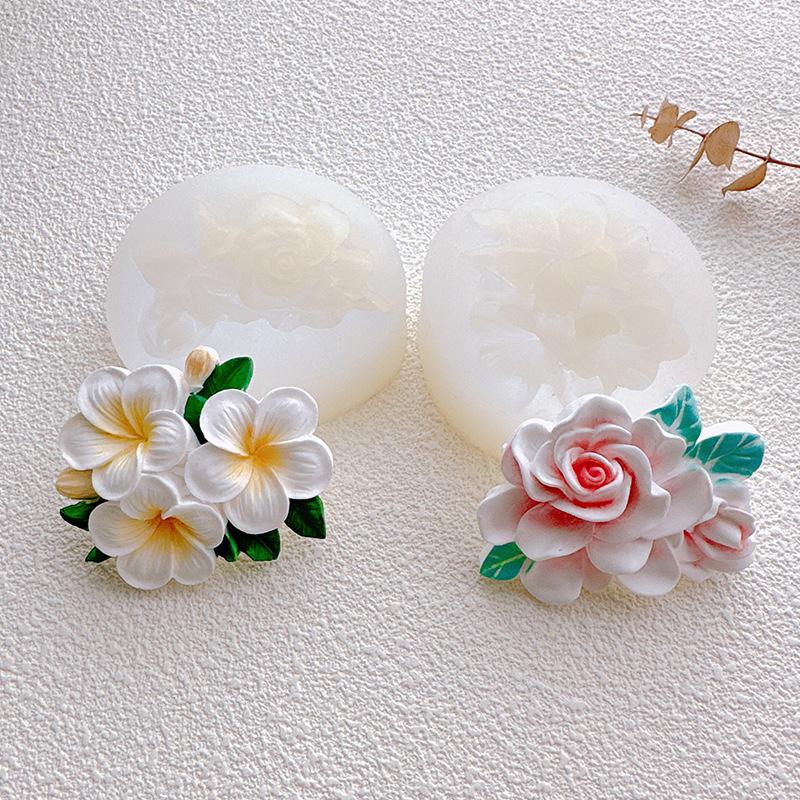 Gardenia and Egg Flower Silicone Mold DIY Chocolate Cake Decoration Flower Pastry Baking Mold Soap Gypsum Crafts Cement Mould