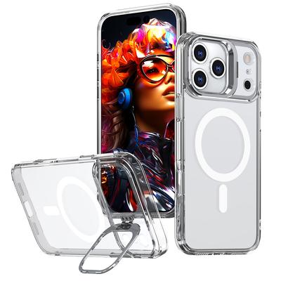 2025 Phone Case Lens Metal Stand Iphone 17 16Pro Magnetic Case Translucent Multicolored