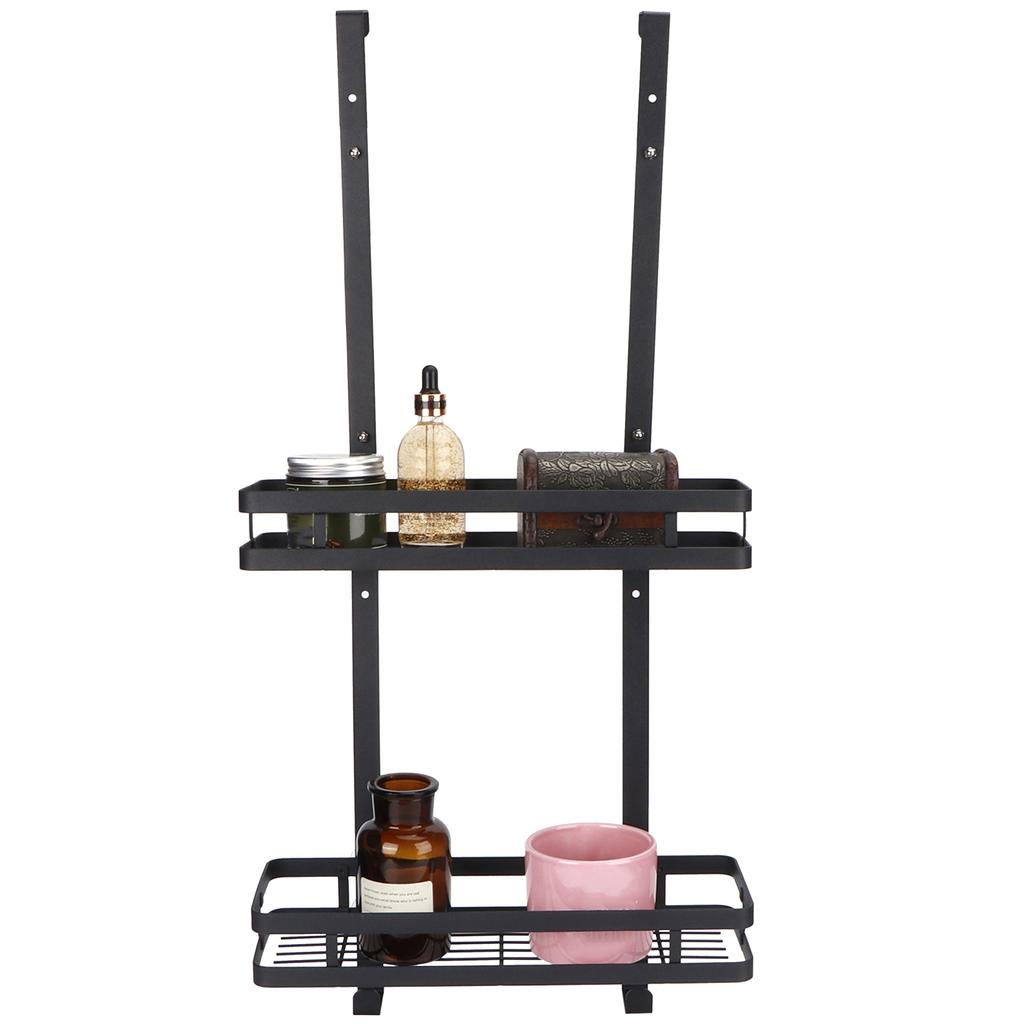2 Layers Bathroom Shelf Organizer Over the Door Set Toilet Shower Hanging Storage Rack