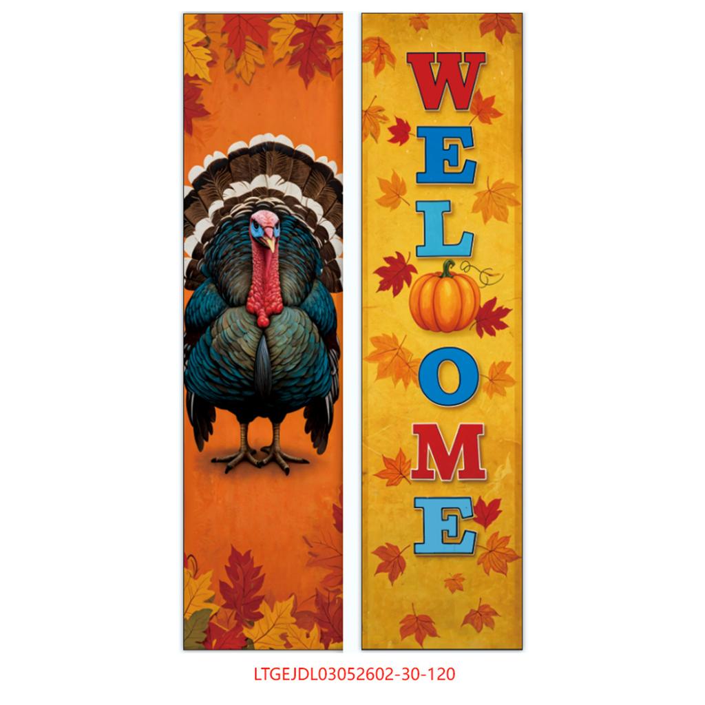 Thanksgiving Veranda Spruchpaar 30 * 180Cm Außenhof Hängestoff Kann Entworfen Und Angepasst Werden