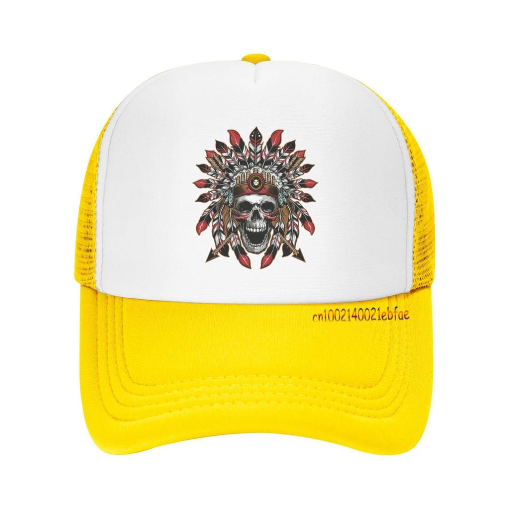 Skull Print Fashion Mesh Baseball Caps Hats Chief Original Hip Hop Snapbacks Brim Bones Gorra Sports Snapback Caps for Unisex Women