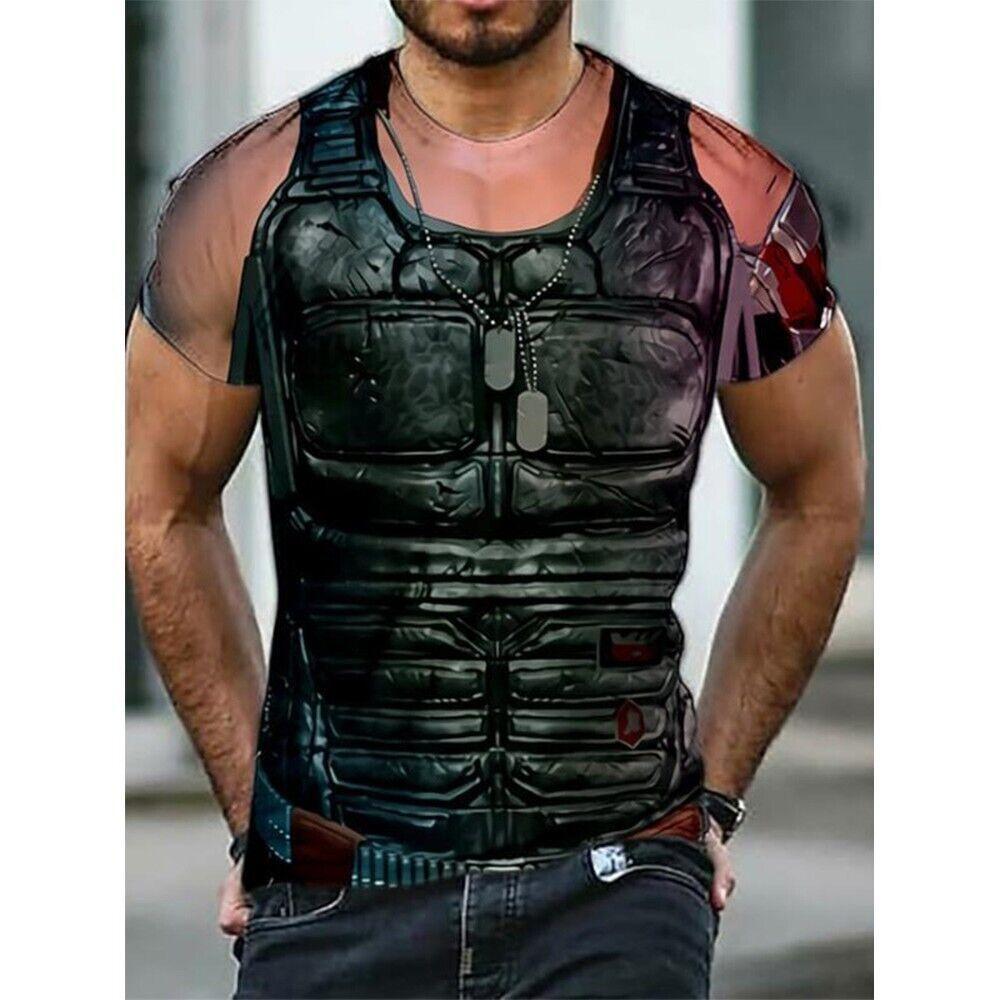 Hot Sale Chainmail Armor 3D T Shirt Men Medieval Knight Graphic Tees Oversized Casual Short Sleeve Crewneck Men Women T-shirts