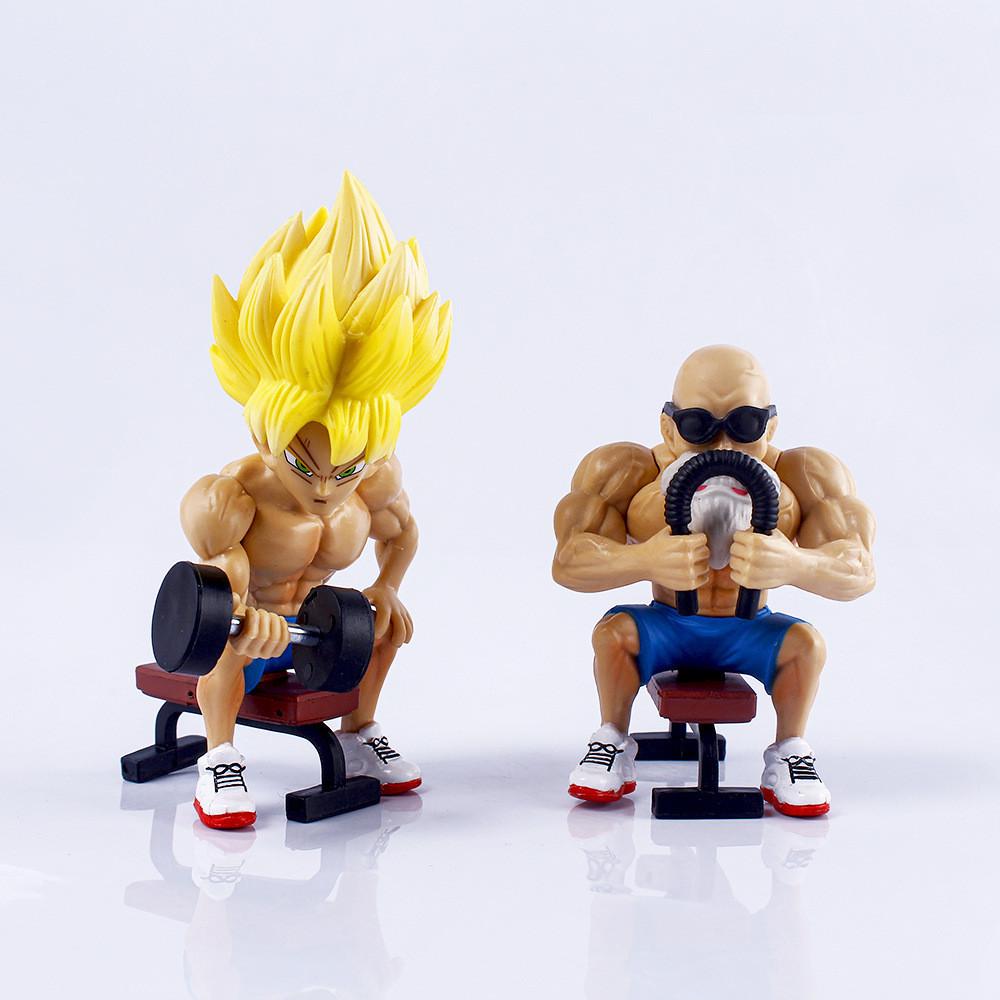 Dragon Ball Anime Peripheral Handicrafts Fitness Muscle Goku Saiyan Model Ornaments Cross-border Wholesale