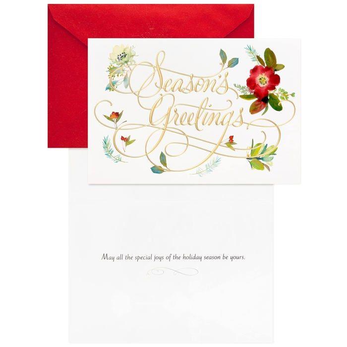 Cartes de voeux - HALLMARK - 5XPX1021 - Lot de 40 - Motif floral - Multicolore