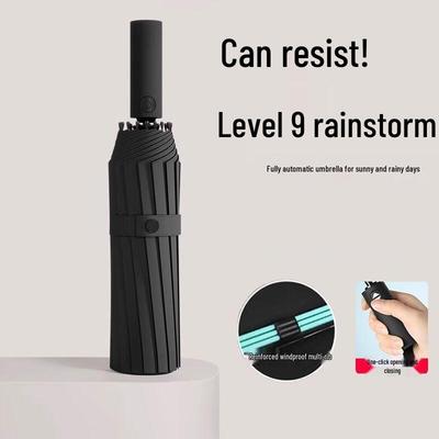 96-Rib XL Windproof Automatic Umbrella: Reinforced, UV Protected for Men & Women