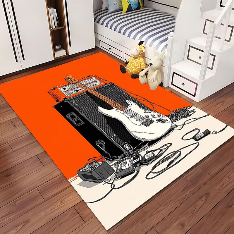 Guitar and Amplifier Artwork suitable as a non-slip mat for the living room or bedroom sofa