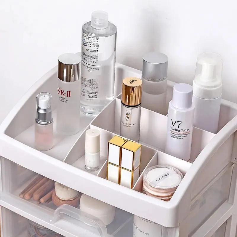 Transparent Cosmetic Storage Box Multi-layer Drawer Home Use Dustproof Storage Box Organizer Desktop Makeup Storage Container