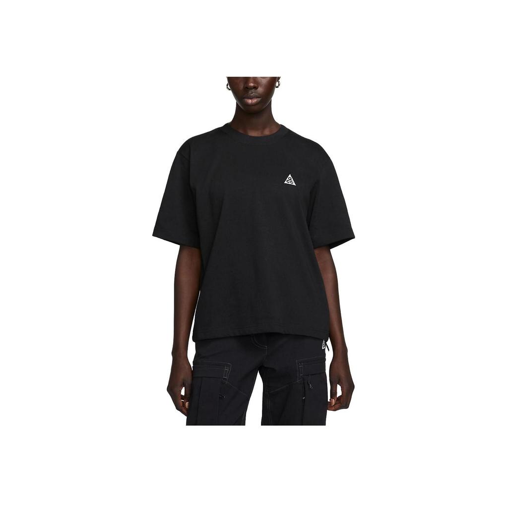 Nike ACG Solid Logo Crew Neck Short Sleeve T-Shirt Women Tops Black DJ3647-011