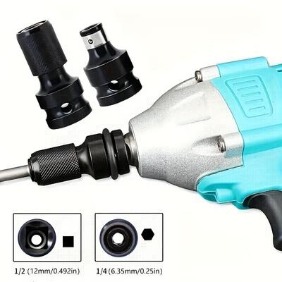 Adaptador Conversor de Soquete Hexagonal Fêmea Adaptador de Mandril Para Chave de Ar e Elétrica