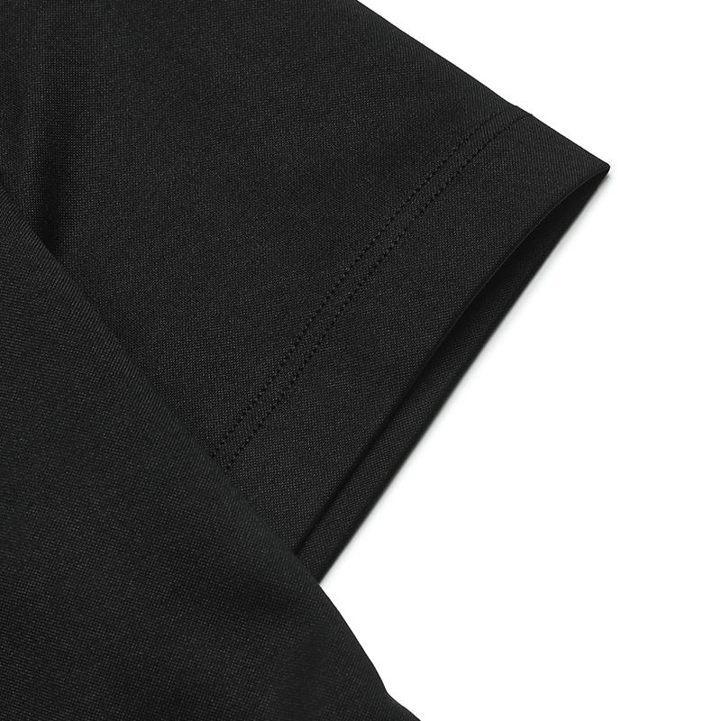 FILA Heritage Simple Casual Daily Versatile Comfortable Spliced Ribbed Neck Knit Short Sleeve Shirt Regular T-Shirt Women Tops Black F51W528101F-BK