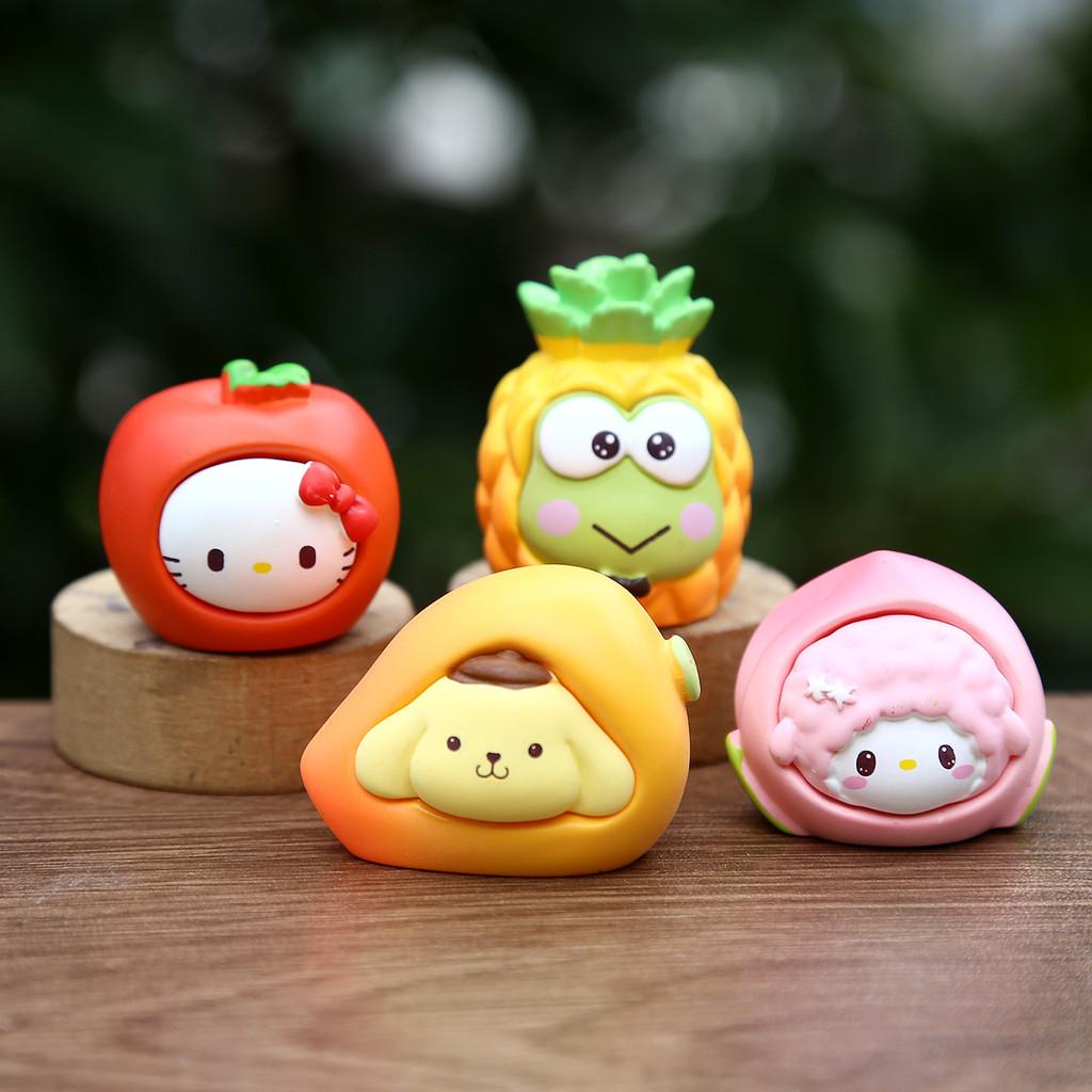 9pcs My Melody Creative Fruit Model Ornament Set For Kids And Collectors