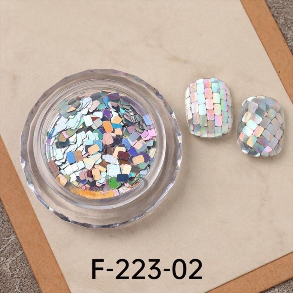Holographic Square Nail Art Sequins Shimmering Silvery Laser Nail Glitter Decoration Metallic Nail Paillette Sequins серебряный