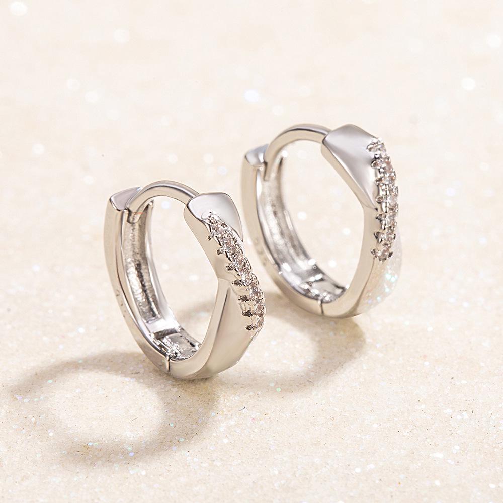 Mobius Zirconia Cross Earrings: Unique Circle Design