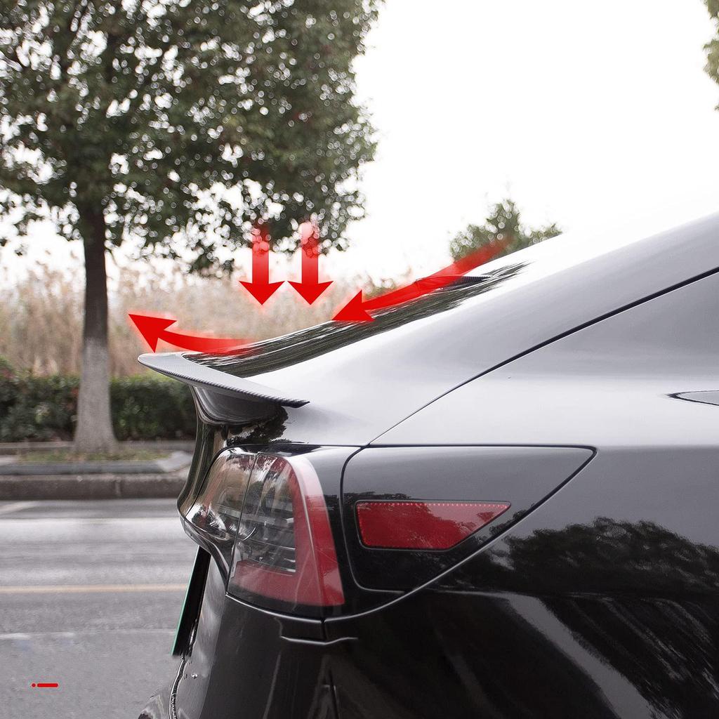Influencer-Endorsed Carbon Fiber Rear Spoiler Kit for Tesla Model 3