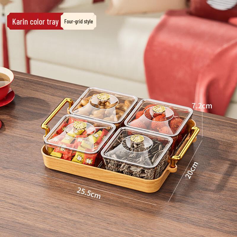 Vierer-Snack-Servierplatte mit Deckel