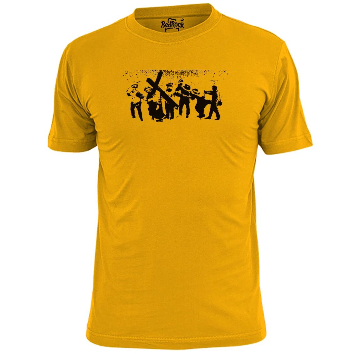 Mens Papparazi Crucifixion Silhouette T shirt Graffiti Art XL