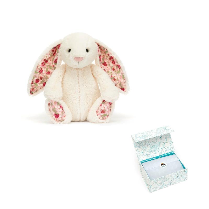 Jellycat Bonnie Rabbit Series Flower Cloth Bonnie Rabbit Companion Doll Plush Doll 18cm Height