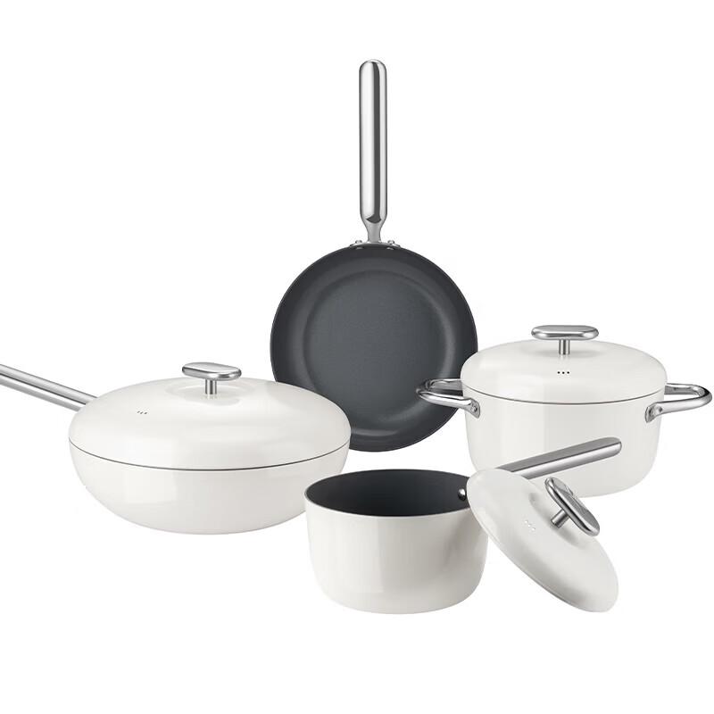 Deslon DP915-SET4WH Titanium Ceramic Non-Stick Cookware Set