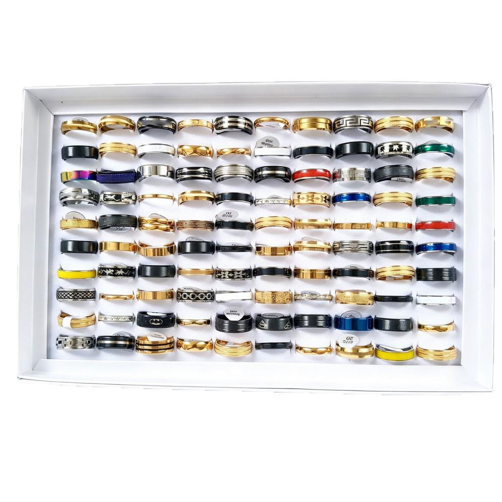 20Pcs Stainless steel ring - gender-neutral plain ring - geometric non-fading jewelry accessory