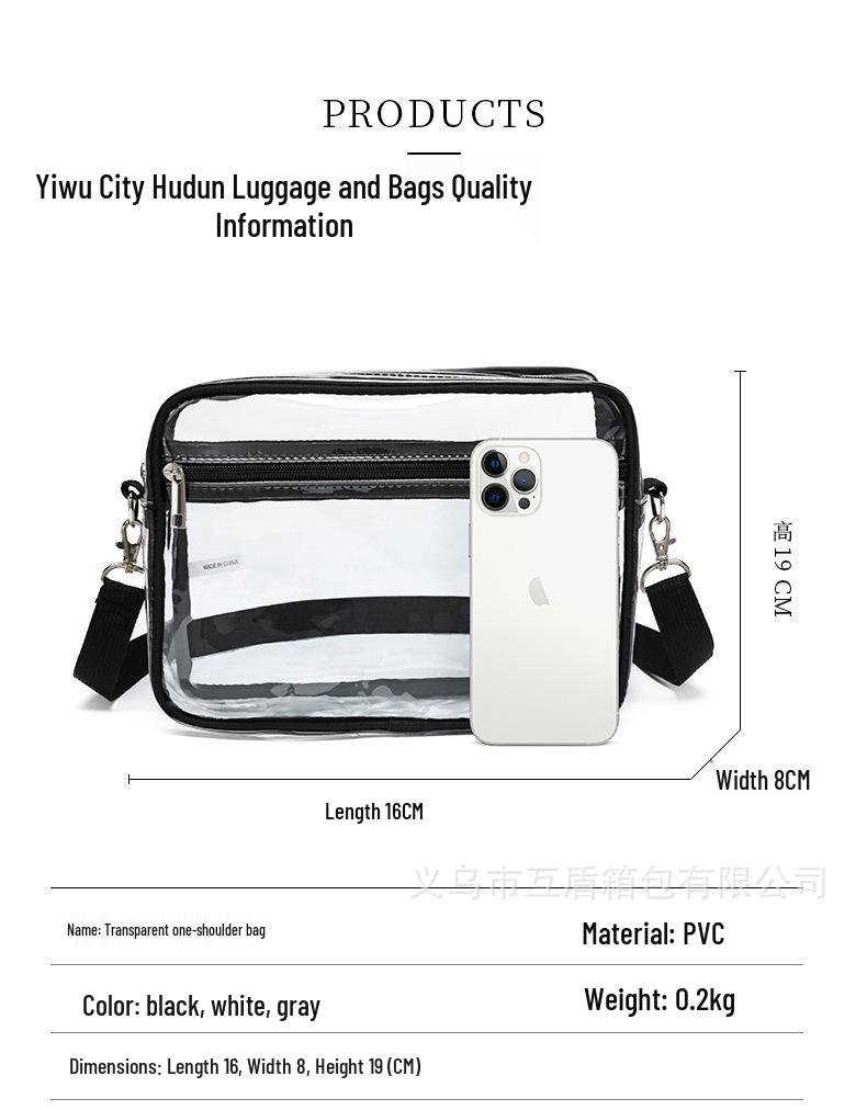 Transparent PVC Crossbody Travel Bag – Lightweight for Beach and Outings
