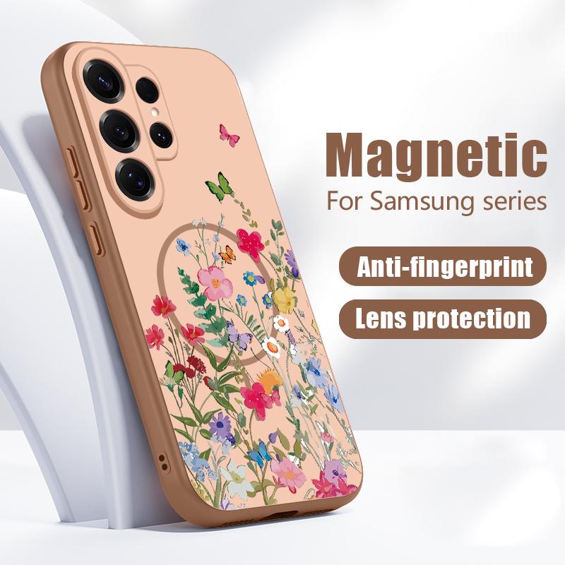 Colorful Flower Magnetic Phone Case For Samsung Galaxy S26 S25 Ultra S24 S23 FE A57 A17 A56 A37 A16 A35 A55 A15 A36 Back Cover